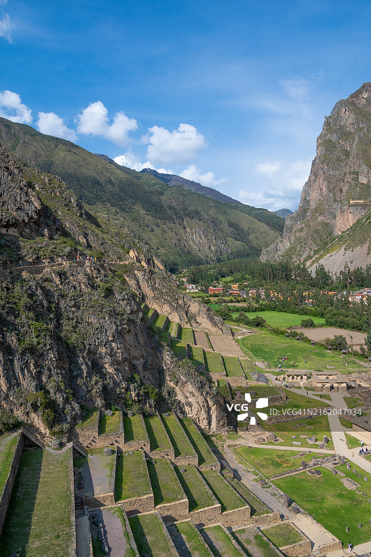 奥扬泰坦博印加文化古城，库斯科圣谷，秘鲁图片素材