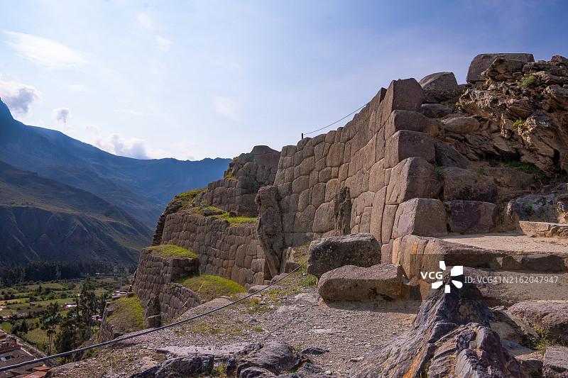 奥扬泰坦博印加文化古城，库斯科圣谷，秘鲁图片素材