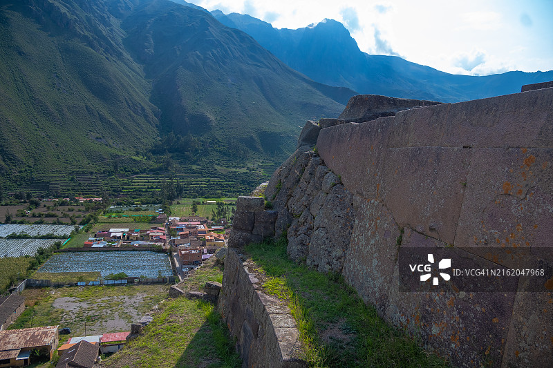 奥扬泰坦博印加文化古城，库斯科圣谷，秘鲁图片素材