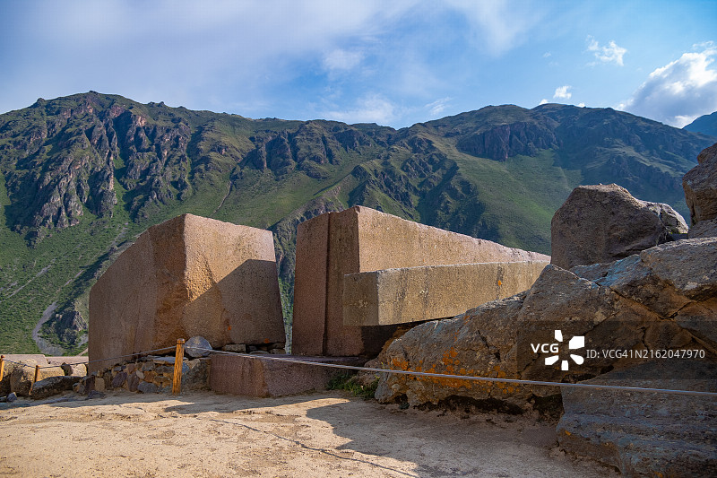 奥扬泰坦博印加文化古城，库斯科圣谷，秘鲁图片素材