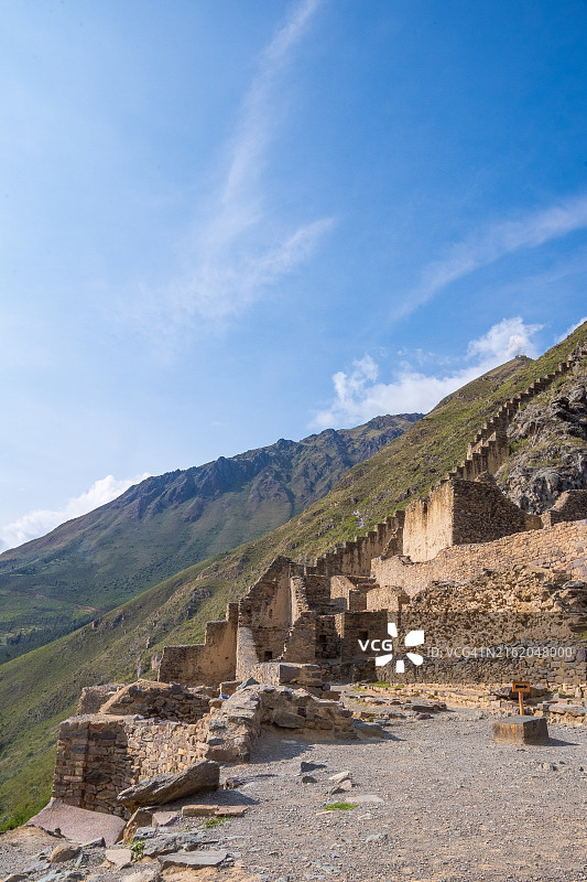 奥扬泰坦博印加文化古城，库斯科圣谷，秘鲁图片素材