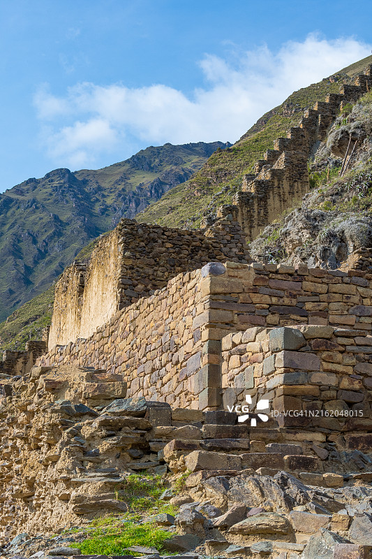 奥扬泰坦博印加文化古城，库斯科圣谷，秘鲁图片素材