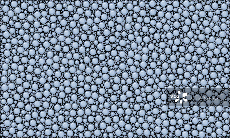 黑色背景上的蓝色液体气泡与水滴全画幅特写图片素材