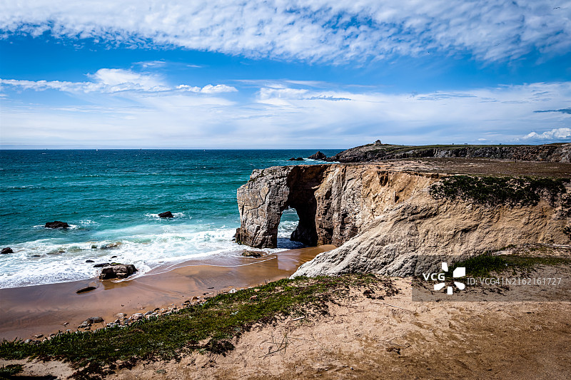 法国布列塔尼，基伯龙半岛，布兰克拱门景色图片素材