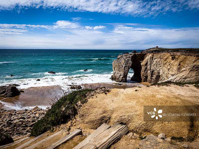 法国布列塔尼基伯龙半岛白港拱门景观图片素材