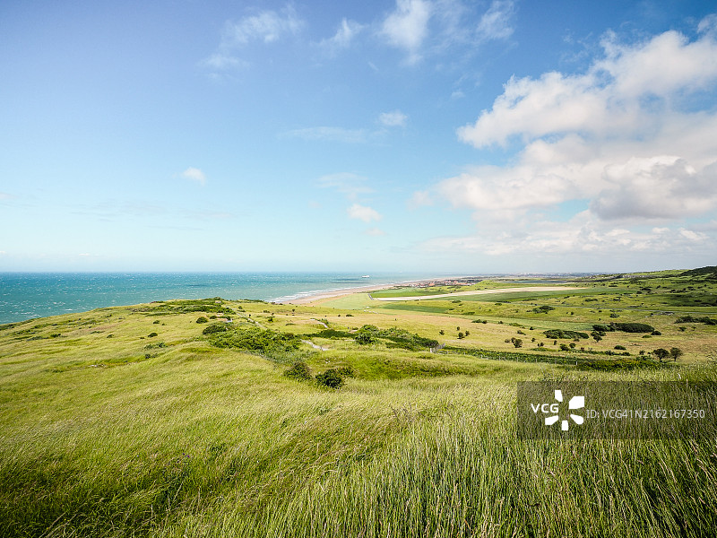 法国北部加来海峡白色海角顶峰全景图片素材