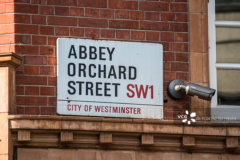 修道院果园街道标志图片素材