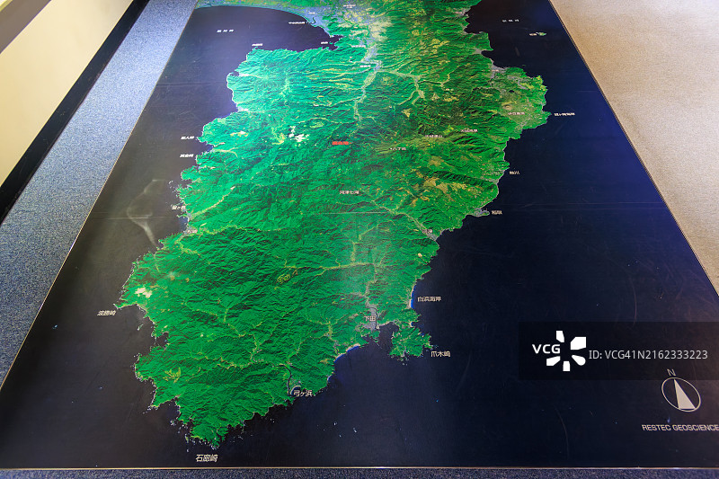 伊豆半岛与天城山脉关系的三维地图图片素材