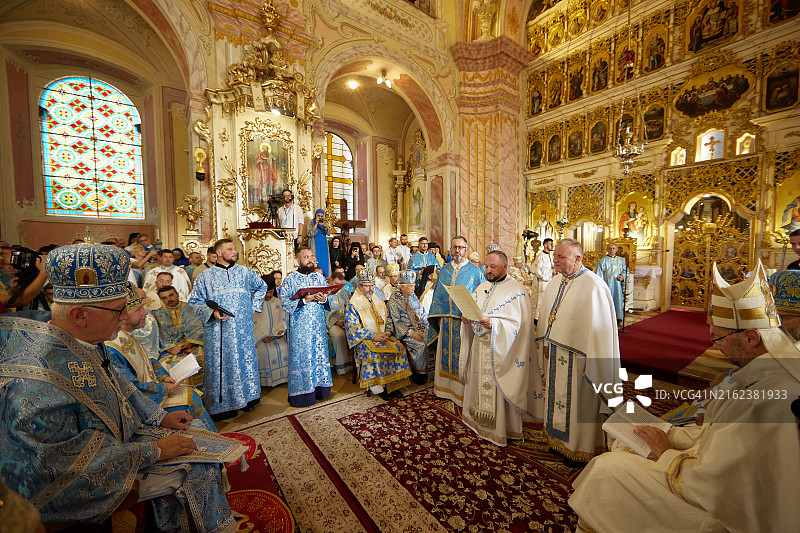 乌日霍罗德希腊天主教堂的宗教活动图片素材