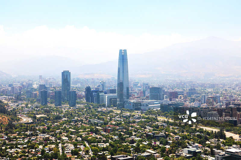 智利圣地亚哥的天际线图片素材