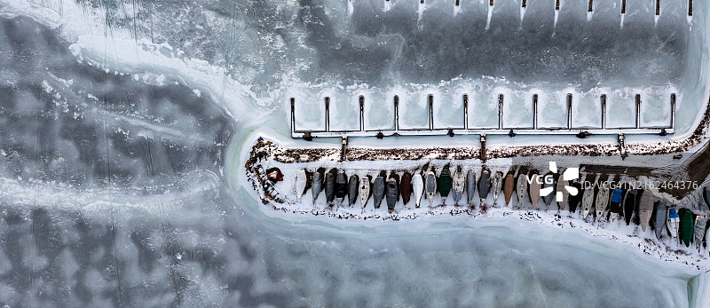 冬天的米德兰湾，加拿大安大略省图片素材