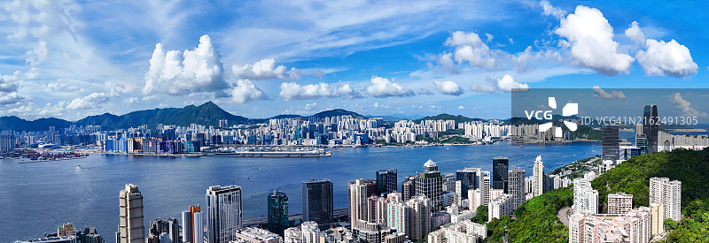 香港启德邮轮码头区及北角区鸟瞰图图片素材