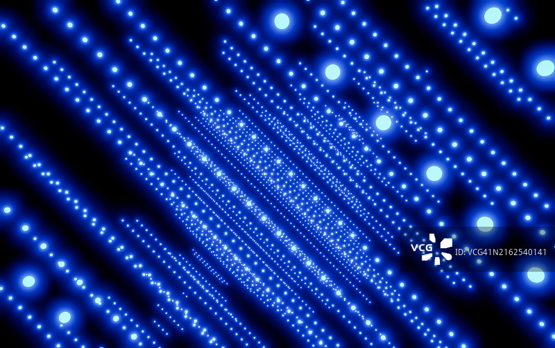 黑色背景上的蓝色光线对角线抽象图片素材