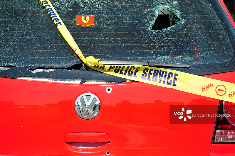 犯罪现场的汽车照片图片素材