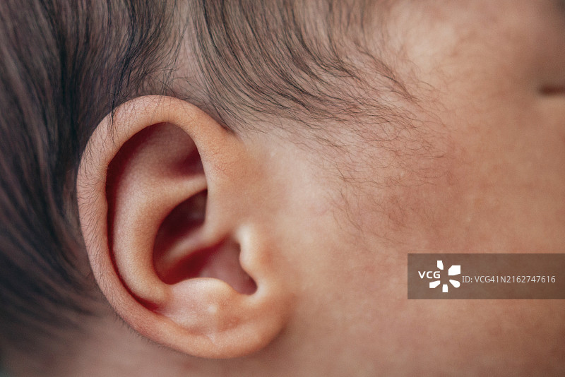 婴儿的耳朵特写图片素材