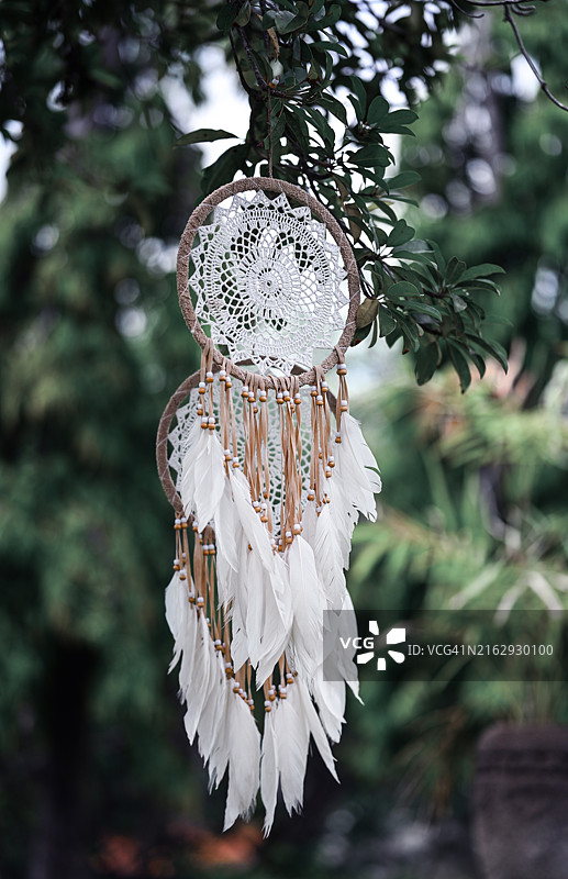 花园里树上的梦捕手图片素材