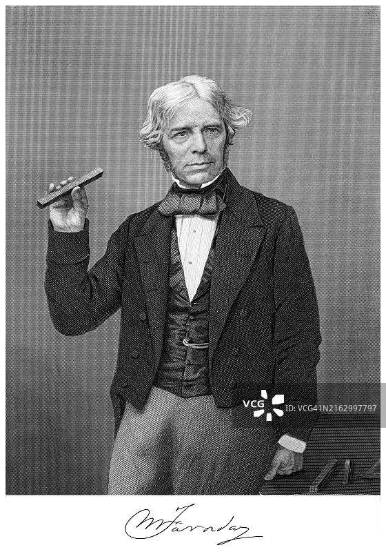 英国科学家迈克尔·法拉第肖像，对电磁学和电化学的研究做出了贡献图片素材