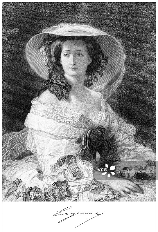 法国欧仁妮·德·蒙蒂霍皇后肖像图片素材