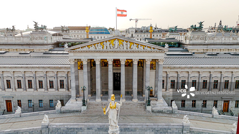 维也纳奥地利议会大厦鸟瞰图图片素材