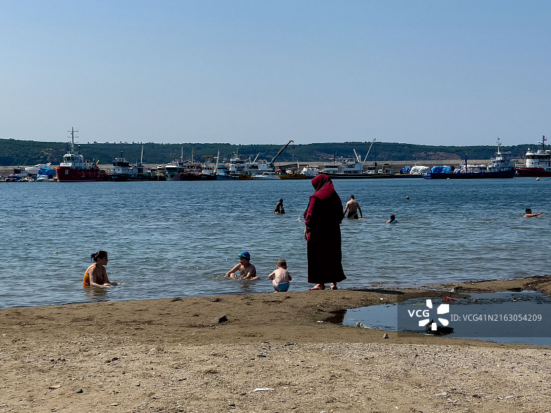 伊斯坦布尔的波伊拉兹科伊海滩图片素材