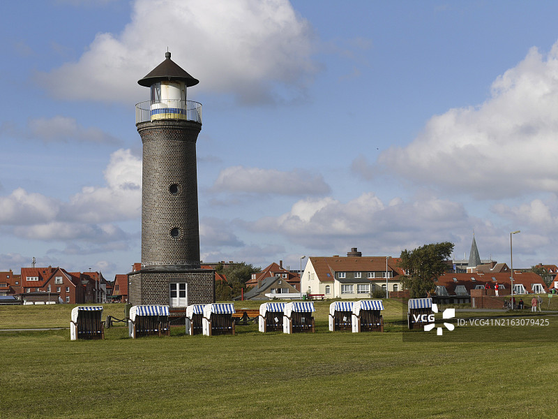 东弗里西亚尤伊斯特岛上的灯塔图片素材