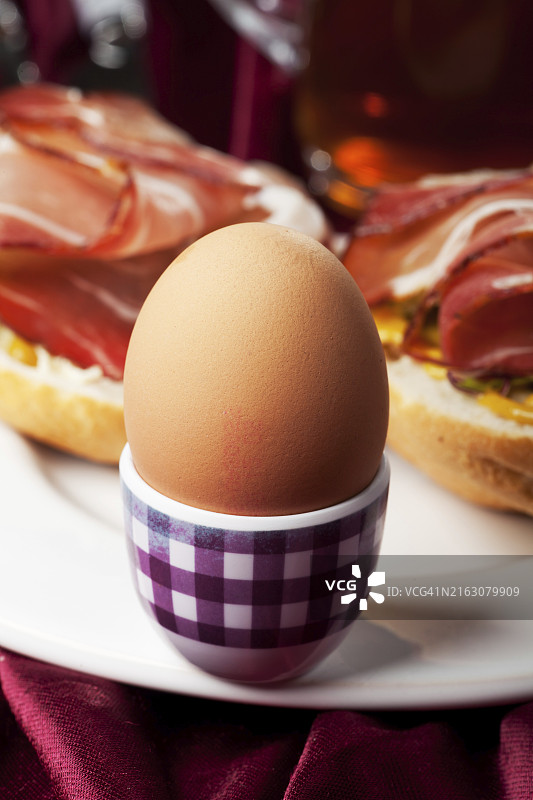 煮鸡蛋和火腿图片素材