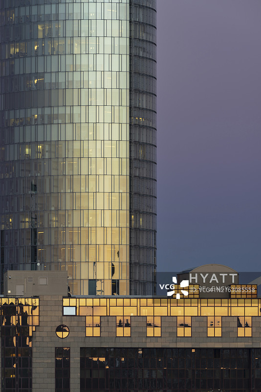 科隆LVR大厦，科隆三角，欧洲航空安全局总部，德国北莱茵-威斯特法伦州科隆德意志的凯悦酒店图片素材