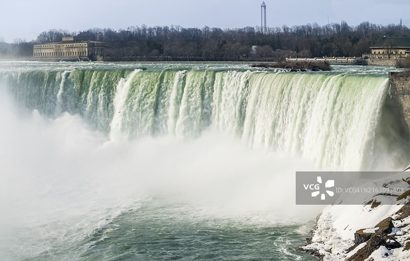 马蹄瀑布的广角照片图片素材