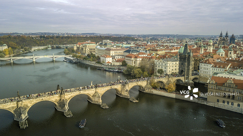 查理大桥鸟瞰图图片素材