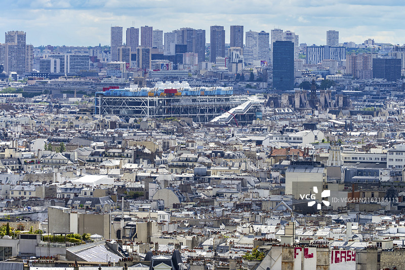 从蒙马特圣心大教堂拍摄的巴黎景色图片素材