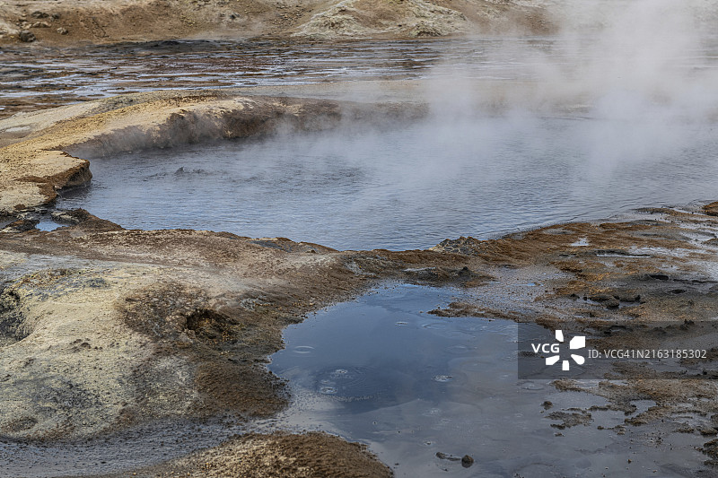 冰岛北部米湖地区的地热区图片素材