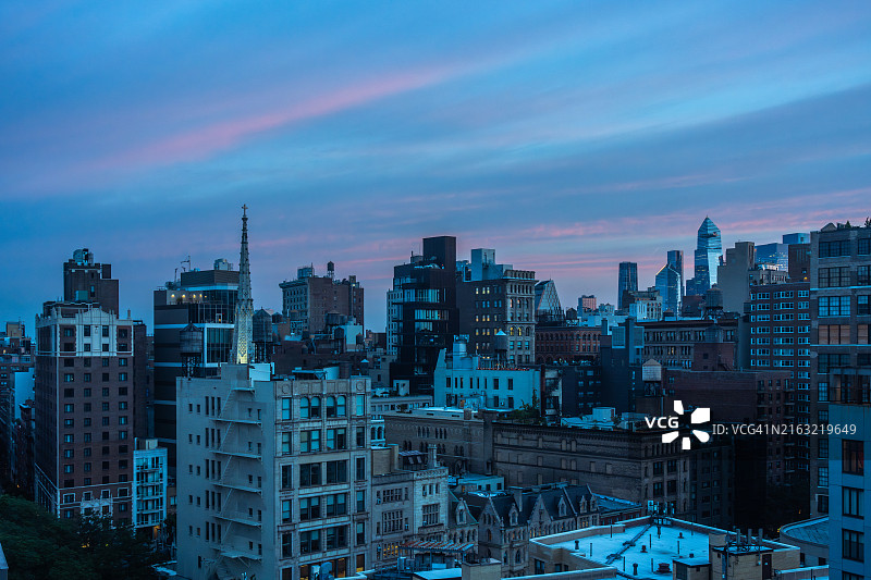 彩色纽约日出图片素材