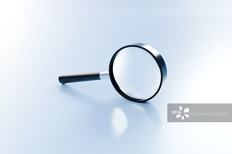 闪亮表面上的放大镜图片素材