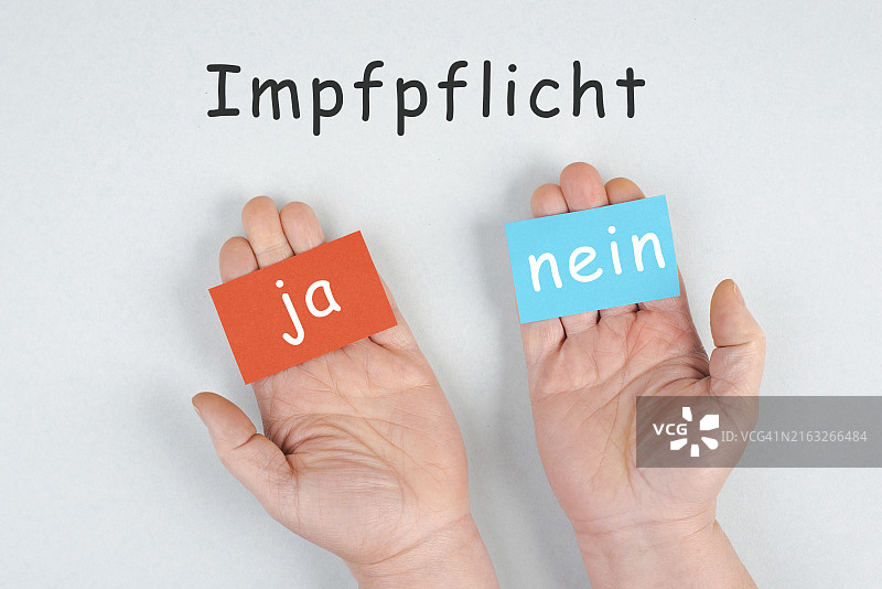 关于强制疫苗的德语问答，新冠肺炎图片素材