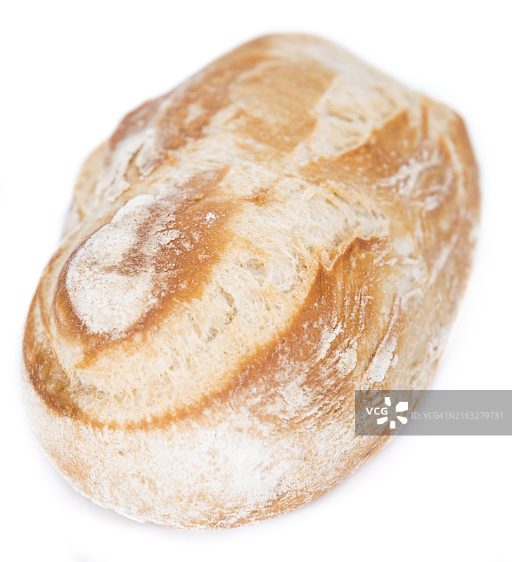 纯白色背景上的自制小圆面包（特写镜头）图片素材