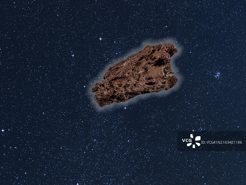 陨石划过夜空的模拟景象图片素材