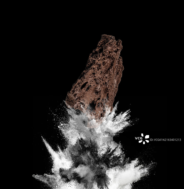 陨石撞击地面爆炸模拟图片素材