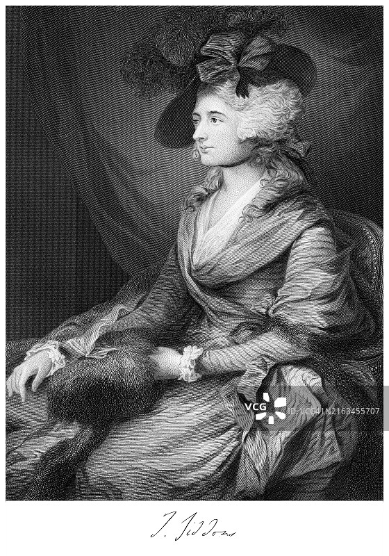 威尔士女演员莎拉·西顿斯肖像图片素材