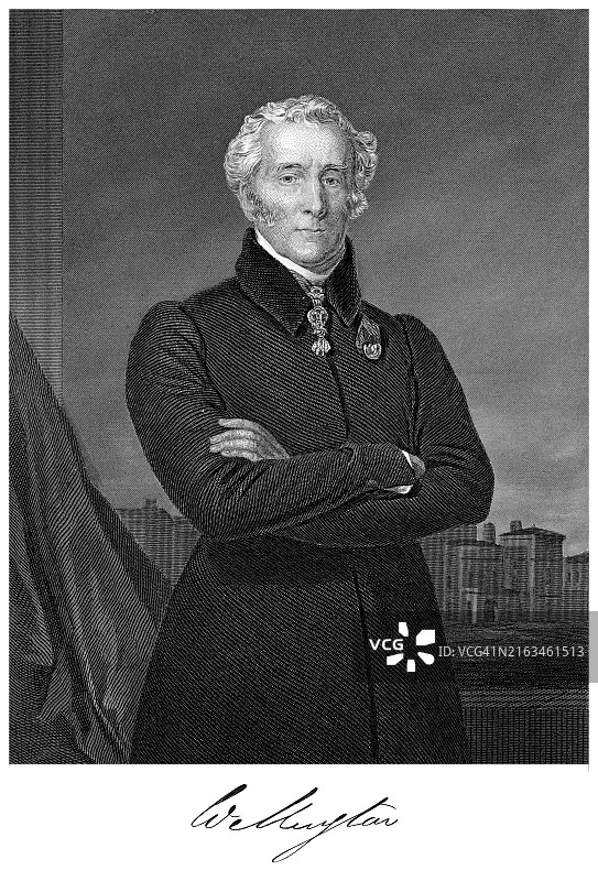 惠灵顿公爵亚瑟·韦尔斯利的肖像图片素材