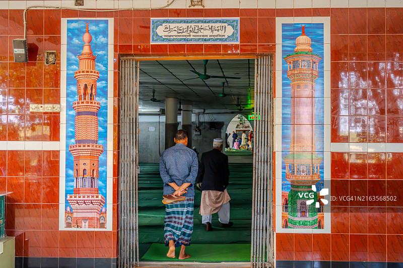 孟加拉国博格拉莫哈斯坦加尔中央清真寺祈祷厅入口图片素材