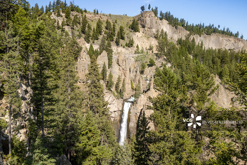 黄石国家公园塔瀑附近的塔倒塌图片素材