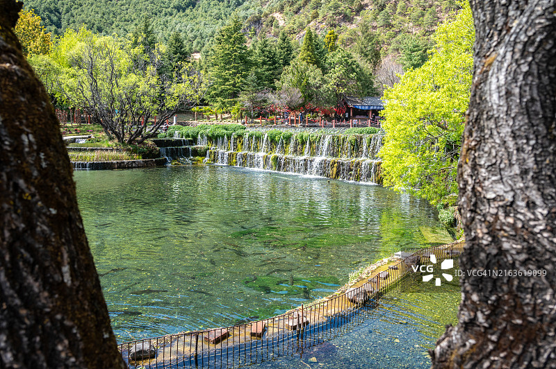 云南玉龙纳西族自治县玉水寨的宁静景色图片素材