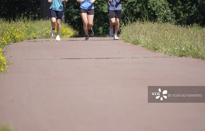 在德国的夏季公园里慢跑图片素材