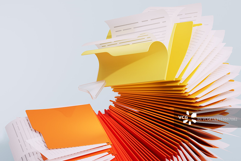 3D彩色文件夹和光标：安全云存储解决方案图片素材