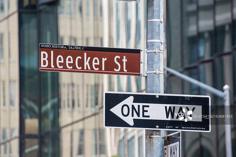 Bleecker St路牌图片素材