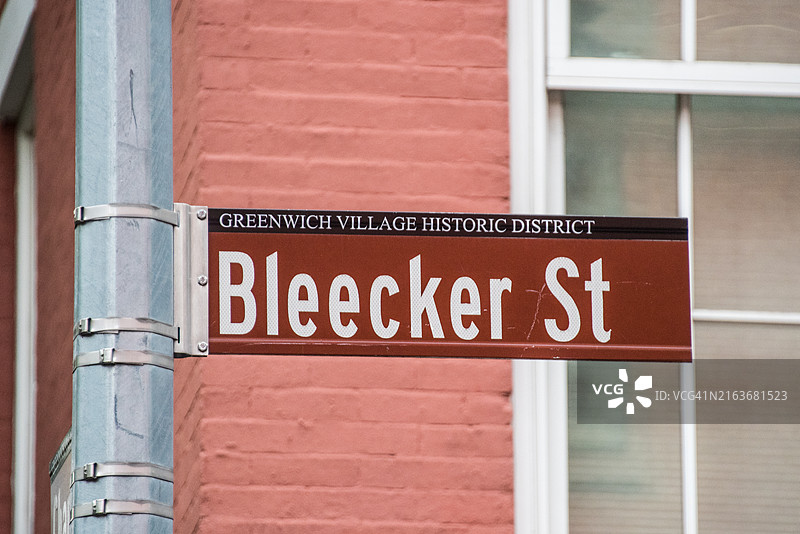 Bleecker St路牌图片素材