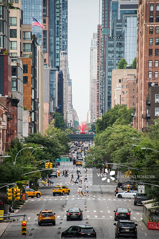 俯瞰纽约第10大道图片素材