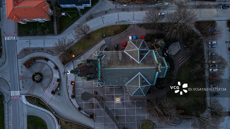 博拉市航拍，古斯塔夫·阿道夫教堂航拍图片素材