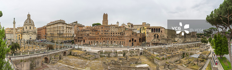罗马图拉真广场鸟瞰图片素材