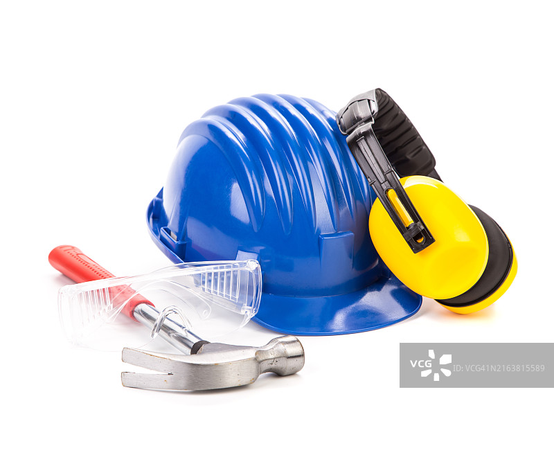 工人防护用品特写图片素材